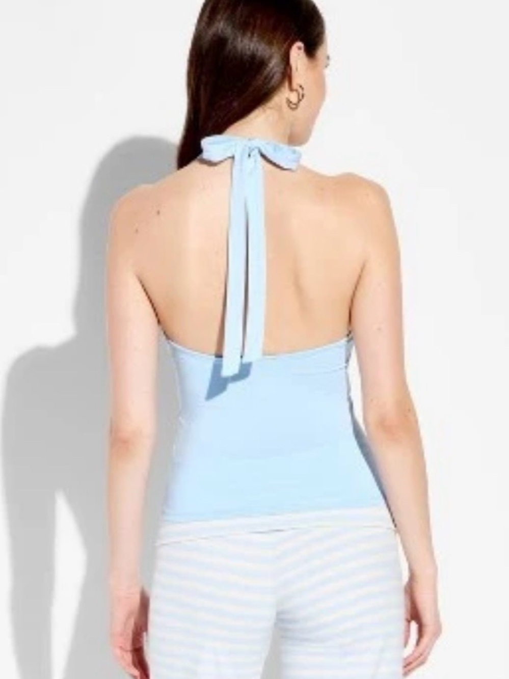 Light Blue Halter Tank Top